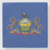 Pennsylvanische Flagge Steinuntersetzer (Vorderseite)