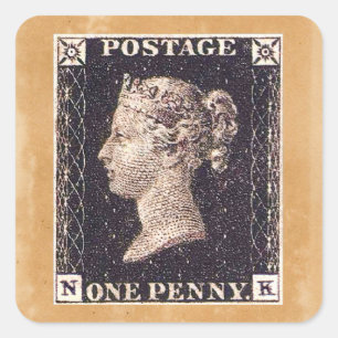 Penny Black Briefmarke Quadratischer Aufkleber