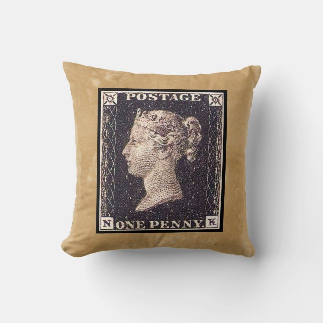 Penny Black Postage-Briefmarke Kissen (Vorderseite)