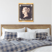 Penny Black Postage-Briefmarke Leinwanddruck (Insitu (Schlafzimmer))
