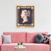 Penny Black Postage-Briefmarke Leinwanddruck (Insitu (Wohnzimmer))