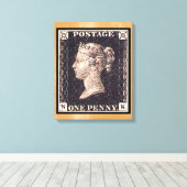 Penny Black Postage-Briefmarke Leinwanddruck (Insitu (Holzboden))
