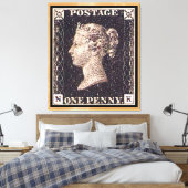 Penny Black Postage-Briefmarke Leinwanddruck (Insitu (Schlafzimmer))