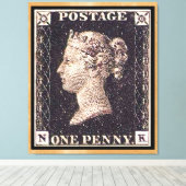 Penny Black Postage-Briefmarke Leinwanddruck (Insitu (Holzboden))