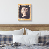 Penny Black Postage-Briefmarke Leinwanddruck (Insitu (Schlafzimmer))