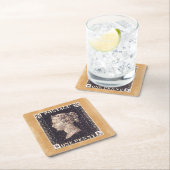 Penny Black Postage-Briefmarke Rechteckiger Pappuntersetzer (Vor Ort)