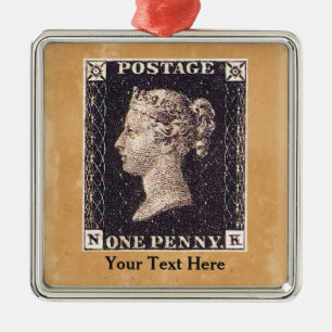 Penny Black Postage-Briefmarke Silbernes Ornament