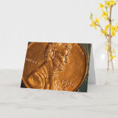 Penny Cents Copper Lincoln Karte (Gelbe Blume)