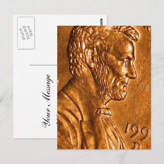 Penny Cents Copper Lincoln Postkarte (Vorne/Hinten)