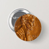 Penny-Cents kupfernes Lincoln Button (Vorne & Hinten)