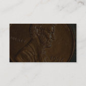 Penny-Cents kupfernes Lincoln Visitenkarte (Rückseite)