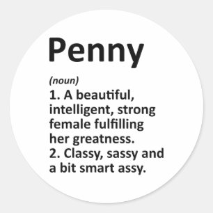 Penny-Definition Personalisierter Name Lustiges We Runder Aufkleber