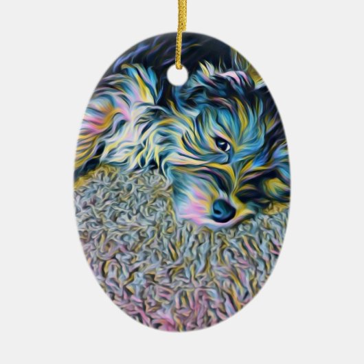 Penny die Morkie Verzierung Keramik Ornament (Vorne)