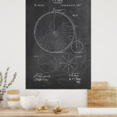 Penny Farthing Bicycle Blueprint Poster (Küche)