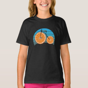 Penny Farthing Bicycle Orange Wheels T-Shirt