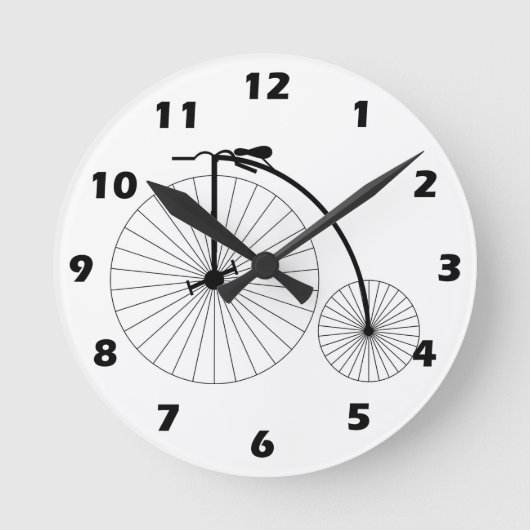 Penny Farthing Bicycle Runde Wanduhr (Vorderseite)