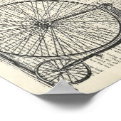 Penny Farthing Book Page Art Poster (Ecke)