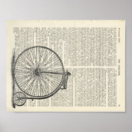 Penny Farthing Buchseite Kunst Poster