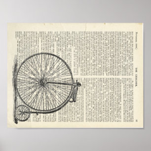 Penny Farthing Buchseite Kunst Poster