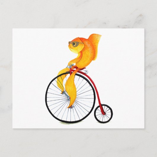 Penny Farthing Fish Postkarte (Vorderseite)