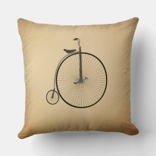 Penny-Farthing Hochrad Antik-Fahrrad Rustikal Kissen