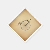 Penny-Farthing Hochrad Antik-Fahrrad Rustikal Serviette (Ecke)