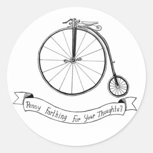 Penny Farthing Illustration Runder Aufkleber (Vorderseite)