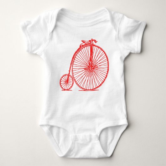 Penny Farthing - Red Baby Strampler (Vorderseite)