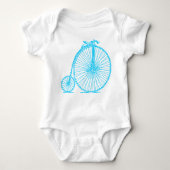 Penny Farthing - Sky Blue Baby Strampler (Vorderseite)