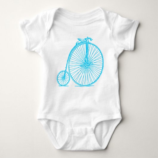 Penny Farthing - Sky Blue Baby Strampler (Vorderseite)
