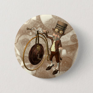 Penny-Farthing Steampunk Button