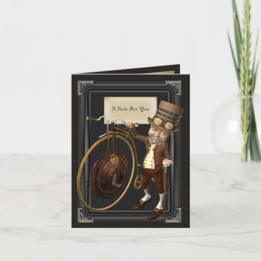 Penny Farthing Steampunk Notecards Karte (Vorderseite)