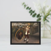Penny Farthing Steampunk Postkarte (Stehend Vorderseite)