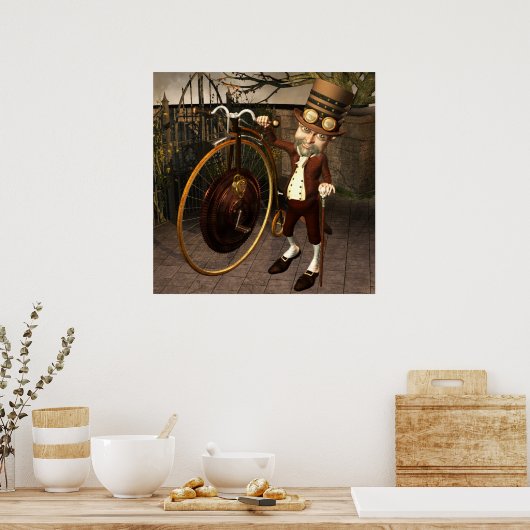 Penny Farthing Steampunk Print Poster (Küche)