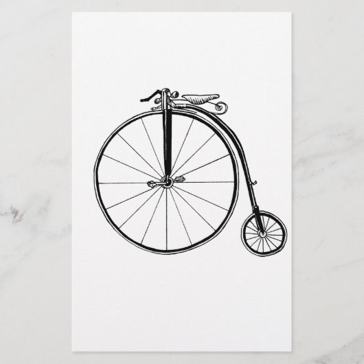 Penny Farthing Vintag Bicycle Illustration Briefpapier (Vorderseite)