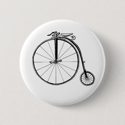 Penny Farthing Vintag Bicycle Illustration Button (Vorderseite)