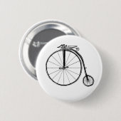 Penny Farthing Vintag Bicycle Illustration Button (Vorne & Hinten)