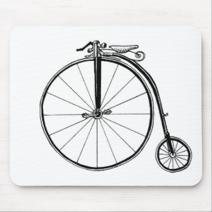 Penny Farthing Vintag Bicycle Illustration Mousepad