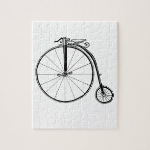 Penny Farthing Vintag Bicycle Illustration Puzzle