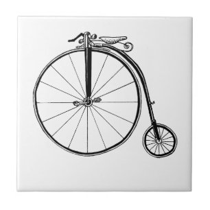 Penny Farthing Vintage Fahrrad Illustration Fliese