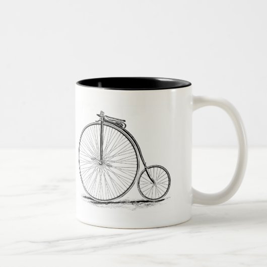 Penny Farthing Vintages Rad Zweifarbige Tasse (Rechts)