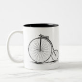 Penny Farthing Vintages Rad Zweifarbige Tasse (Links)