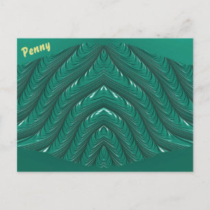 PENNY ~ Glossy Postcard 3D Green Zany Postkarte