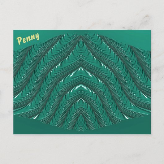 PENNY ~ Glossy Postcard 3D Green Zany Postkarte (Vorderseite)