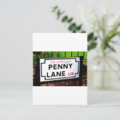 Penny lane Liverpool England-Zeichen Postkarte (Stehend Vorderseite)