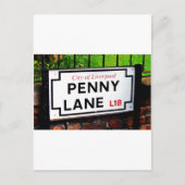 Penny lane Liverpool England-Zeichen Postkarte (Vorderseite)