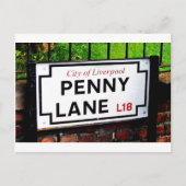 Penny lane Liverpool England-Zeichen Postkarte (Vorderseite)