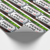 Penny Lane Schild aus der Stadt Liverpool England Geschenkpapier (Ecke)