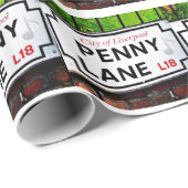 Penny Lane Schild aus der Stadt Liverpool England Geschenkpapier (Rolleneckpunkt)
