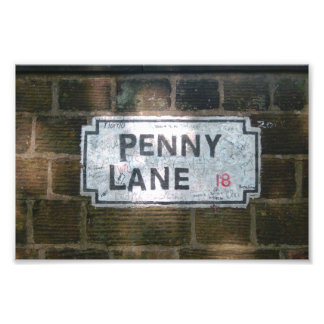 Penny Lane Street Sign, Liverpool UK Fotodruck